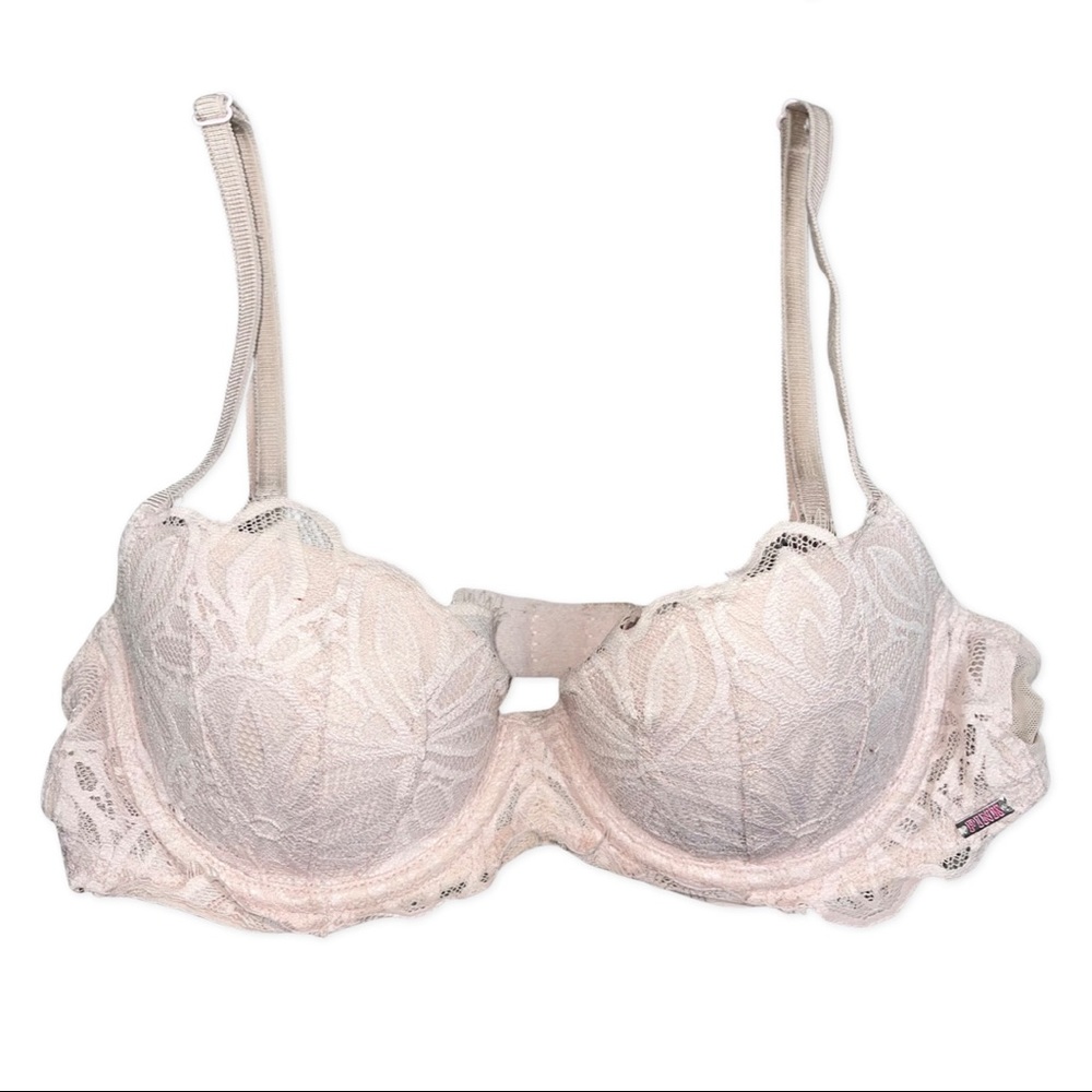 victoria’s secret pink lace date push up bra